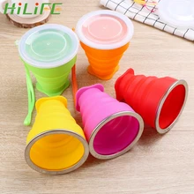 HILIFE 200 мл силиконовая чашка для питья воды портативная чашка выдвижной складные телескопические складные стаканы для наружной Путешествия