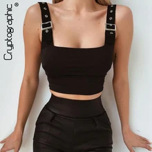 Однотонные модные базовые повседневные укороченные топы без рукавов с криптографическим принтом для женщин, сексуальная майка, короткий летний топ, укороченные топы, уличная одежда