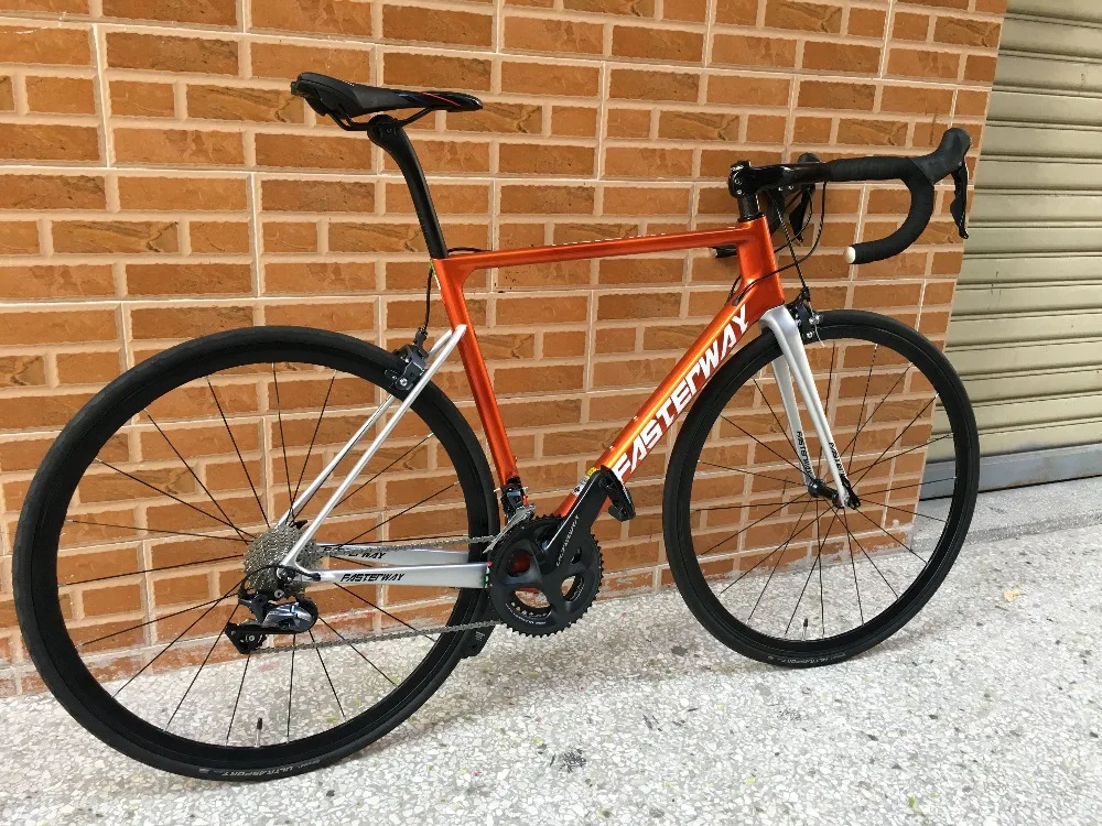 Тайваньский бренд FASTERWAY burnt orange с серебристым Карбоновым велосипедом 22 speed R8000 Groupset велосипед D тормоз 49/52/54/56/58