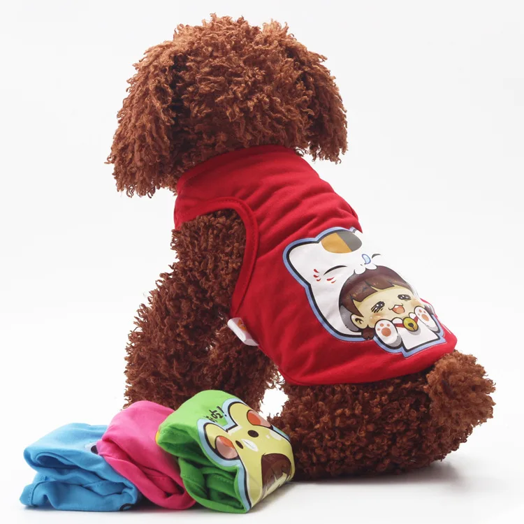 Cute Dog Clothes Summer Vest Pet Products Puppy Dog T Shirt Cotton