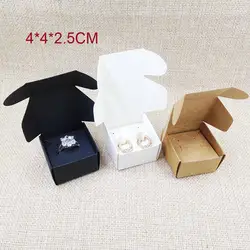 DIy бумажная шкатулка для драгоценностей с сережками карточные вставки 100 коробка + 100 кольцо/серьги карты белый/коричневый/черный