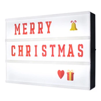 

A4 Cinematic LED Porch Light Up Sign Box Lightbox Message Board Cinema LED Letter Symbol Home Party Wedding Lamp Decor