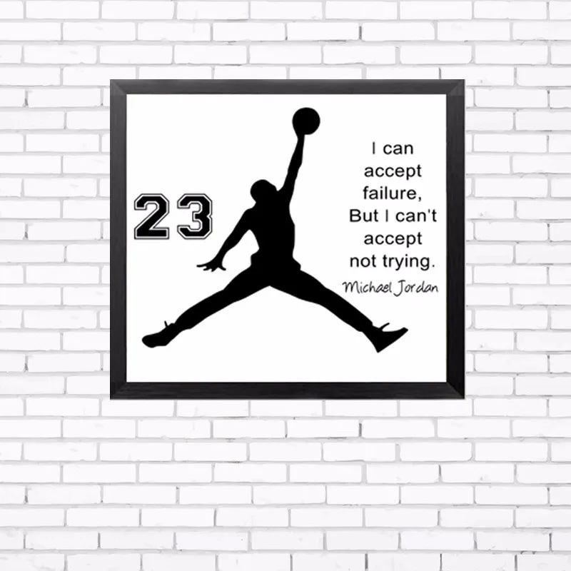 

Michael Jordan Poster Inspiring Quotes Wall Art Canvas Painting Wall Picture Canvas Art Cuadros Kids Wall Decor, No Frame