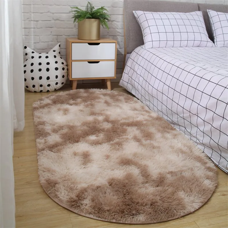 Carpet bedroom oval bedside carpet living room sofa coffee table mat floor room plush rug not lint non-fading non-slip blanket