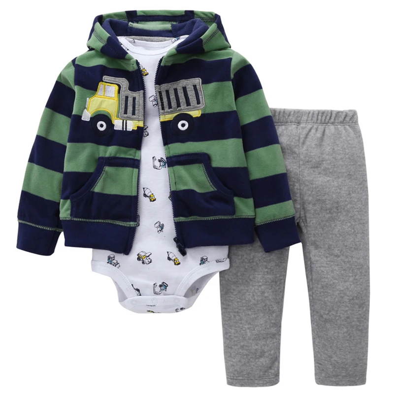 Бренд года, одежда для малышей Bebes, полосатая куртка+ боди+ штаны, осенне-зимние модные хлопковые комплекты одежды для новорожденных, новинка