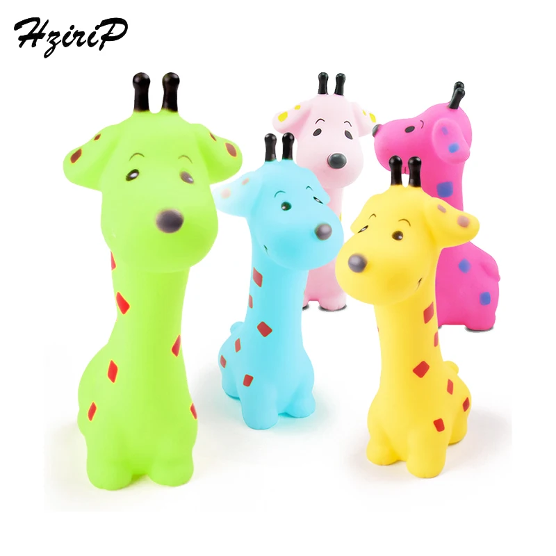 HziriP 1PCS Baby Squeaky Bath Toy Giraffe Cartoon Animals Bathing Toys