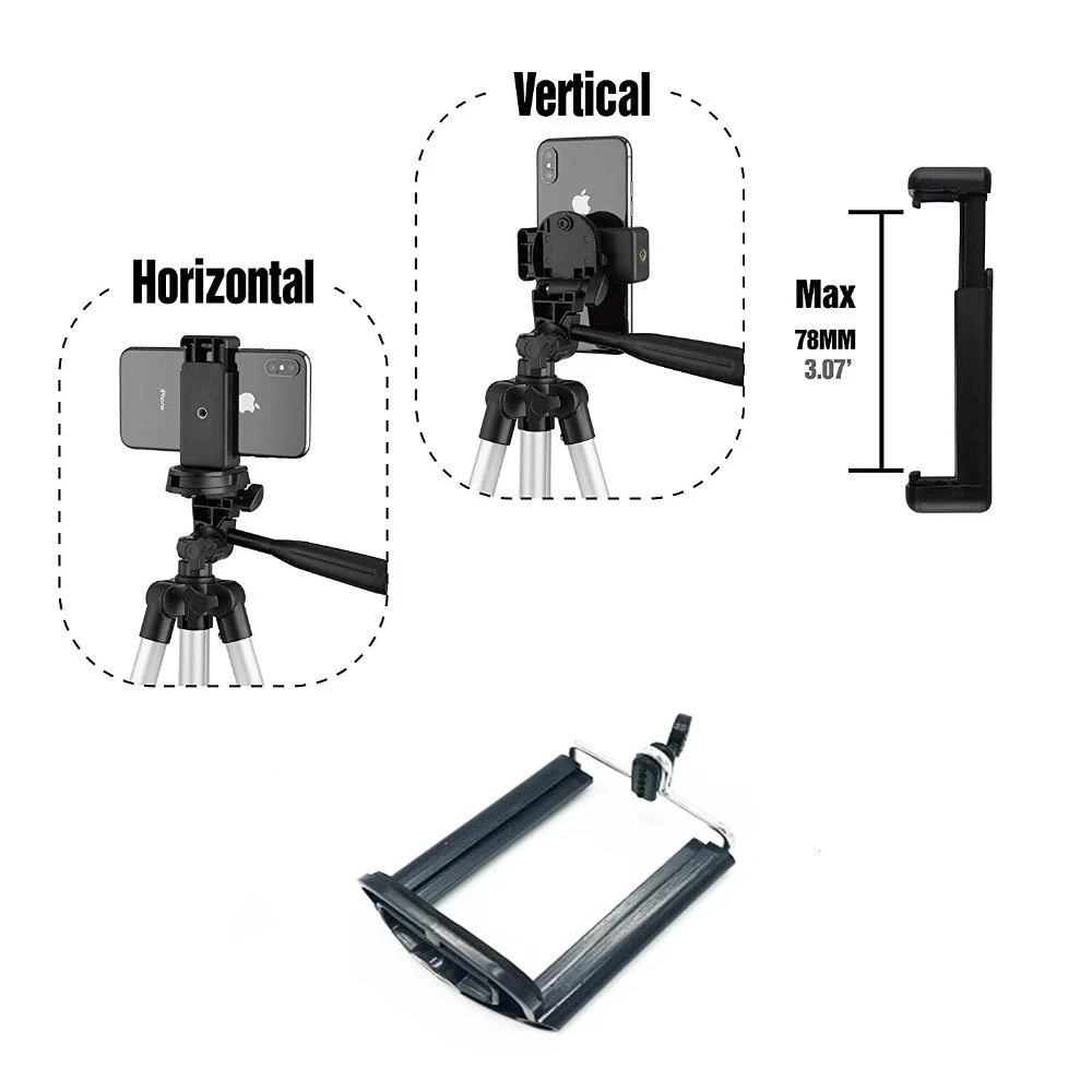 35-106 см Штатив для мобильного телефона для iPhone 6 7 X Andriod подставка для телефона Набор держателей клипов для DSLR камеры с дистанционным управлением tripode para movil