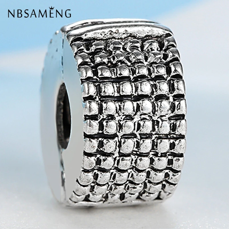 

European Style Bead Charms Silver Plated Stopper Bead Grid Fit Original Women Bracelets & Bangles DIY Jewelry Making