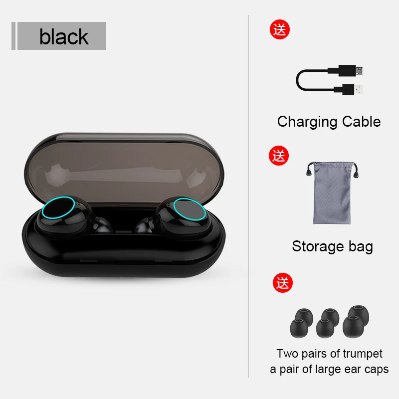 KD Mini separado auricular Bluetooth inalámbrico 5,0 Touch impermeable en la oreja con micrófono estéreo de auriculares universal de teléfono móvil - 5