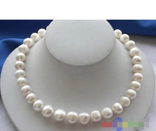 

Free shipping >>>>>p1799 HUGE 17" 14MM WHITE ROUND FRESHWATER PEARL NECKLACE 925SC