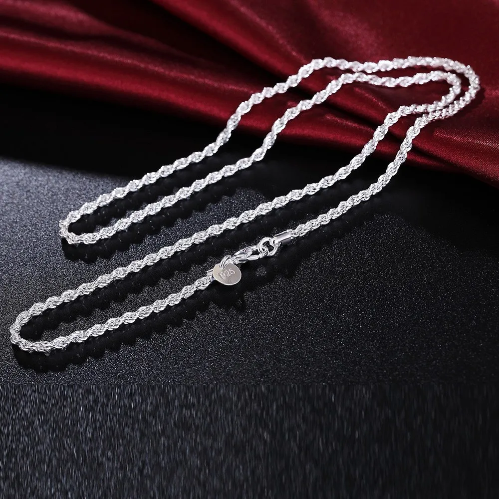40-60cm wholesale 925 Sterling silver Rope chain 3mm hot