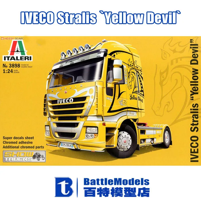 

ITALERI MODEL 1/24 SCALE civil models #3898 IVECO Stralis `Yellow Devil` plastic model kit