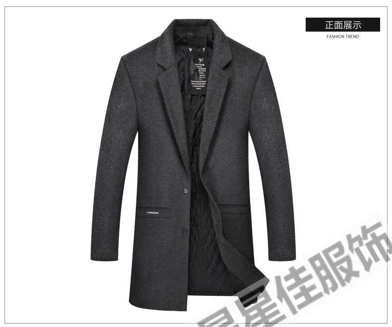 10XL 8XL 6XL 5XL зимнее длинное шерстяное пальто для мужчин с отложным воротником из смесовой шерсти Peacoat мужские повседневные шерстяные классические пальто высокого качества