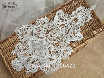 

4PCS Upscale Boutique Wedding Collar Patch Lace Wedding Dress Applique DIY Bridal Headdress Lace Collar Lace Fabric RS1239