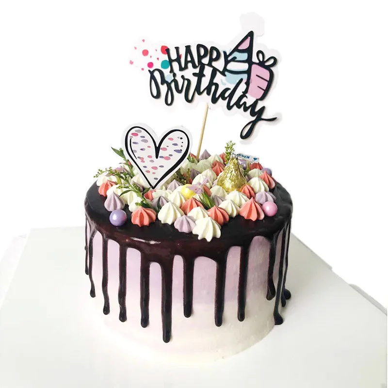 

mini lovely Shining Topper Birthday Party accessories cake Decorations paper made Decorative plugin with drawing arts