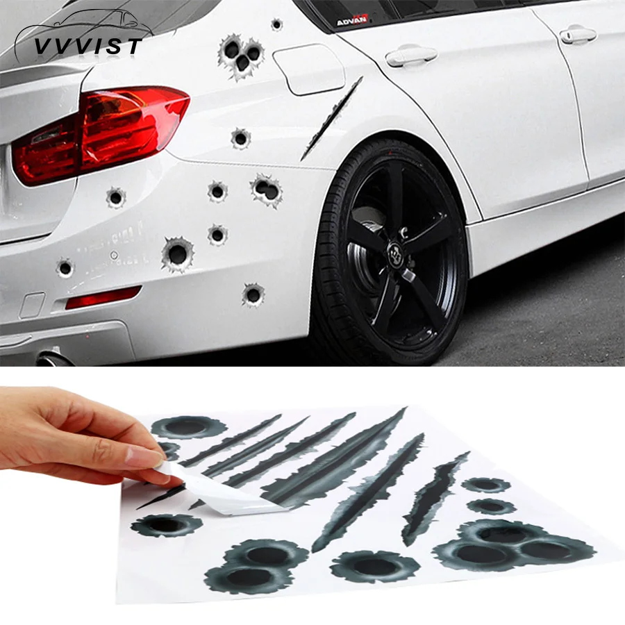 Creative 3D Bullet Holes Vinyl Sticker Graphic Decal Car Stickers Waterproof