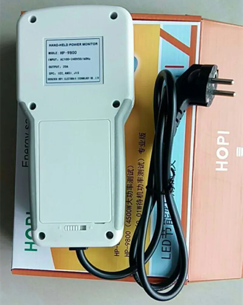 Digital Electric Power Energy Meter Tester Monitor Watt Meter Analyzer energy saving lamps tester HP9800 0-9999KW EU plug  3