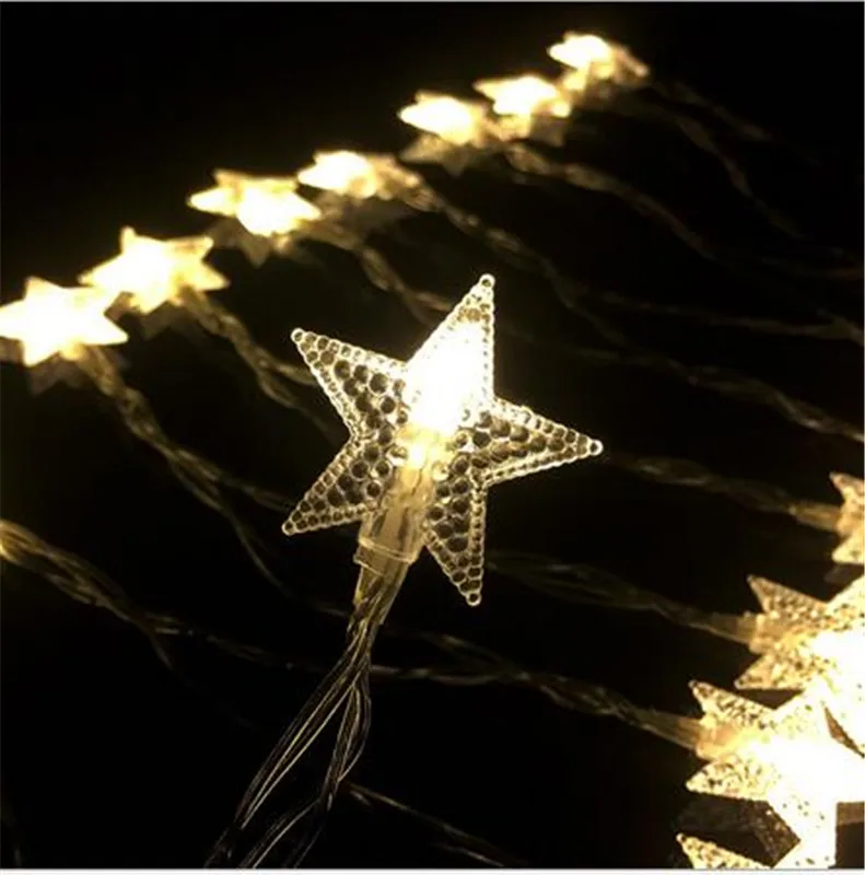 1,5 м 10 светодиодный строке Star Light Спальня Рождество Свадебная вечеринка праздничного декора теплый белый Освещение Фея лампы AA Батарея