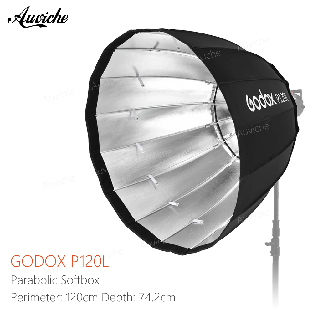 

Godox Portable P120L 120CM Deep Parabolic Softbox Bowens Mount Studio Flash Reflector Photo Studio Softbox