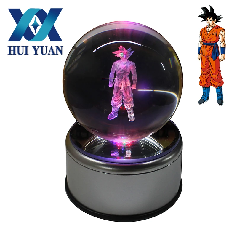 Ihomelf Brand Sun Wukong 3d Crystal Ball 7 Colors Rotation 3d Led