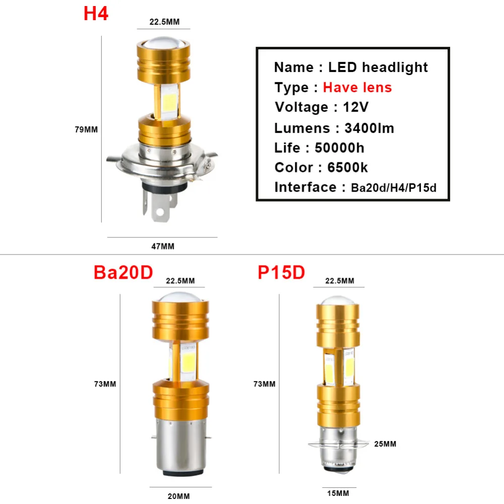 Avacom светодиодный H4 BA20D P15D мотоциклетные фары лампы 12V COB Чип 6500 к Супер Белый
