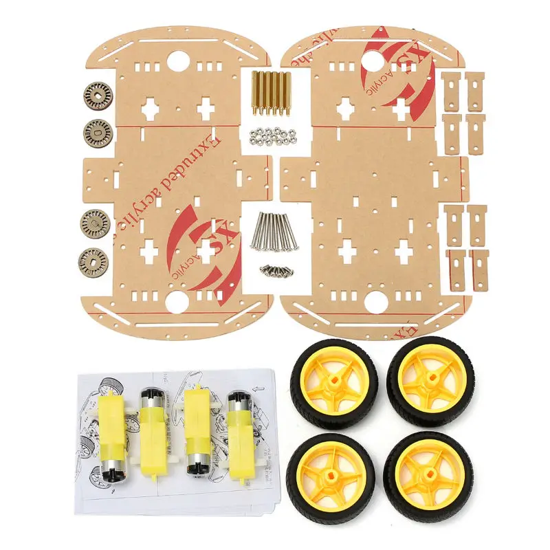 4WD Smart Robot Car Chassis Kits With Strong Magneto Speed Encoder For Arduino 5