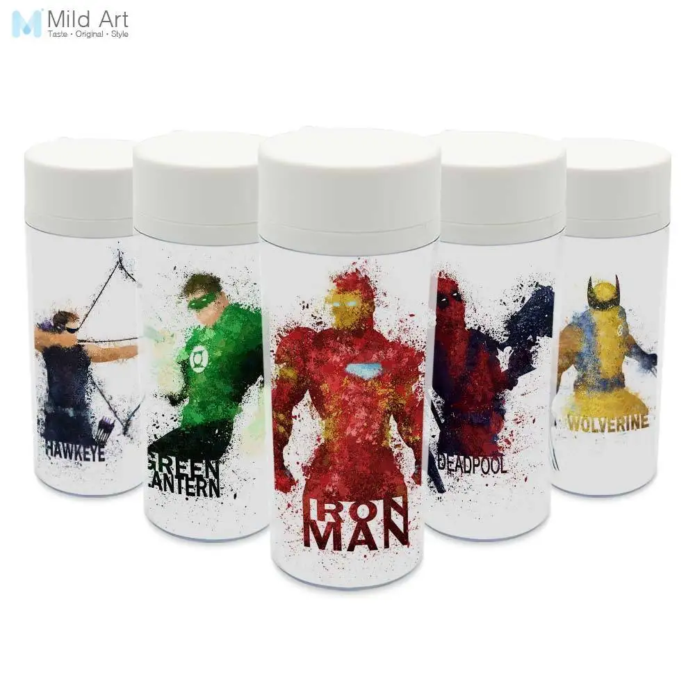 Captain America /& Iron Man Wasserflaschen Tritan Bottle batman Hulk Marvel Comics Black Panther