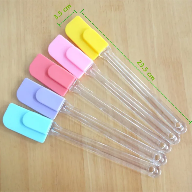 

23.5 * 3.5 cm New Small silicone scrapers Candy color Cake Spatula Scraper Brush
