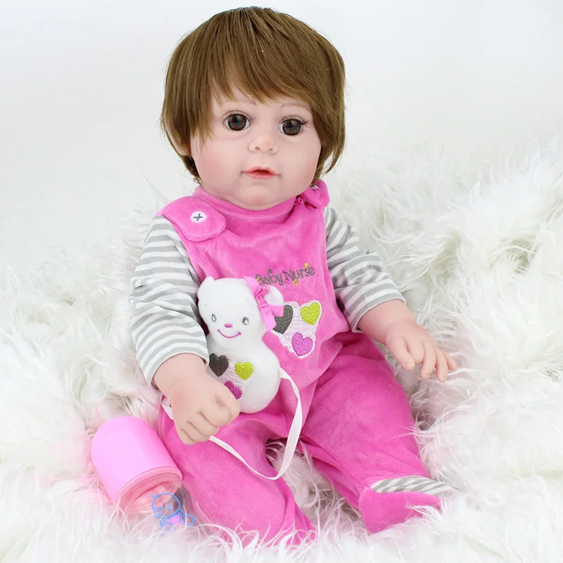 16 &quotReborn babies полностью силиконовые куклы bebe alive розовая одежда menina bathe playmate