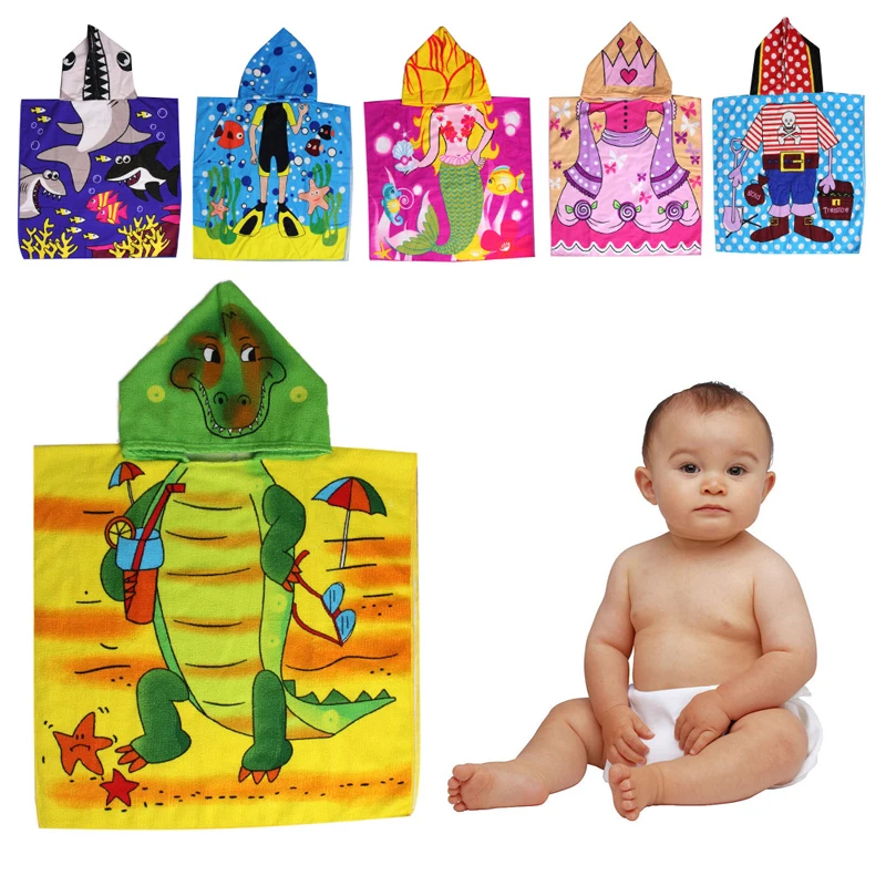 

New Children Hooded Bath Towel Beach Swimming Towel For Kids Boys Girls