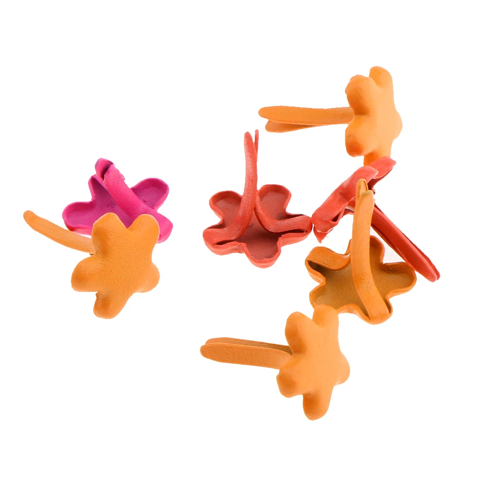 100pcs 7.5mm Flower Shape Metal Brads Paper Fasteners for Scrapbooking Craft