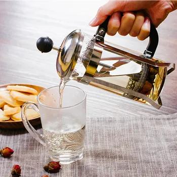 

2019 Stainless Steel borosilicate glass Pot Filter Tea Coffee Press Coffee Maker Dropshipping