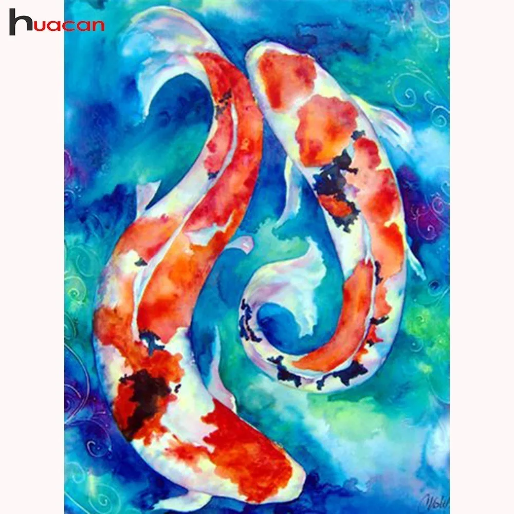 

5D Diamond Embroidery Animal Mosaic Rhinestone Beadwork Diamond Painting Cross Stitch Fish Full Round Craft Kit Home Decoration