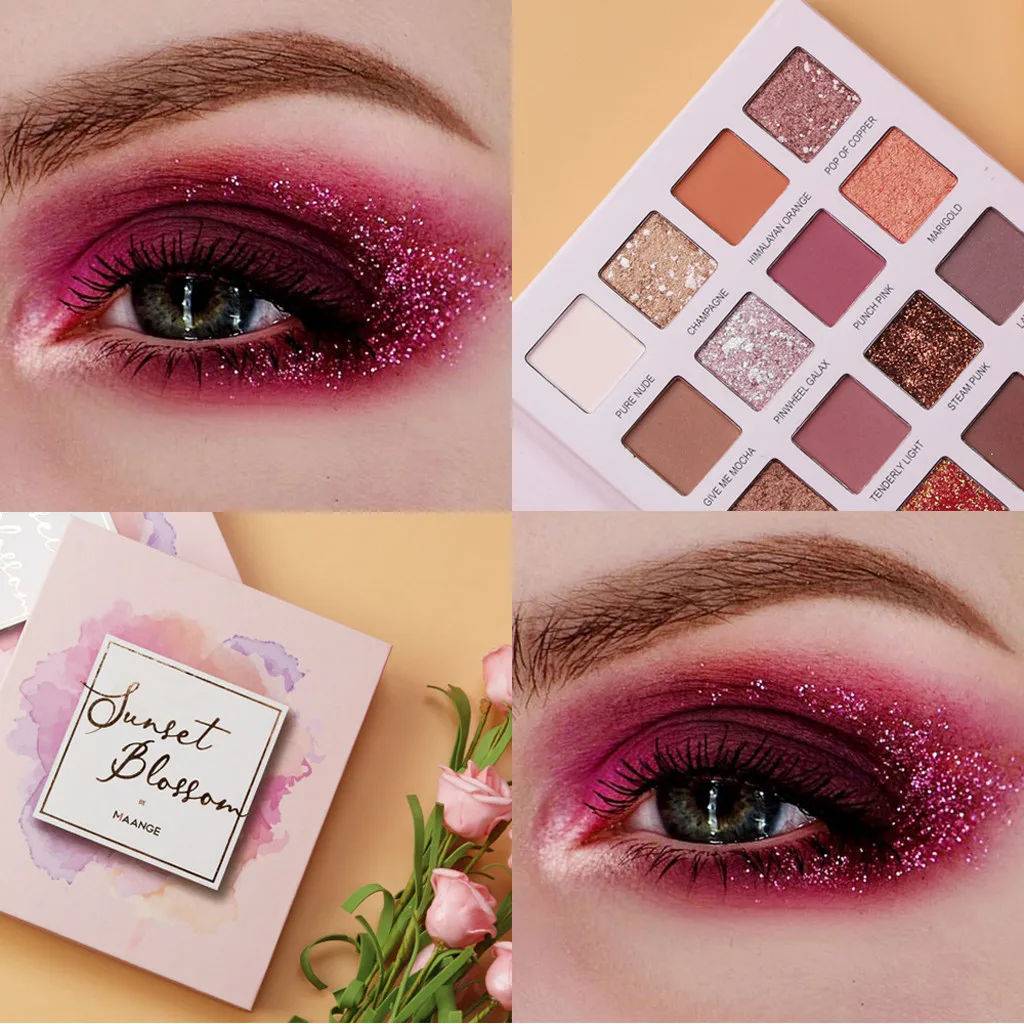 

16 Color coloShimmer Glitter Eye Shadow Powder Matt Eyeshadow Cosmetic Makeup Long Lasting Polychromatic Cosmetic BTMM