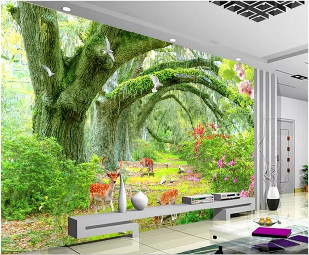 3D Traditional Garden Landscape Self-adhesive Living Room Wall Murals Wallpaper 
