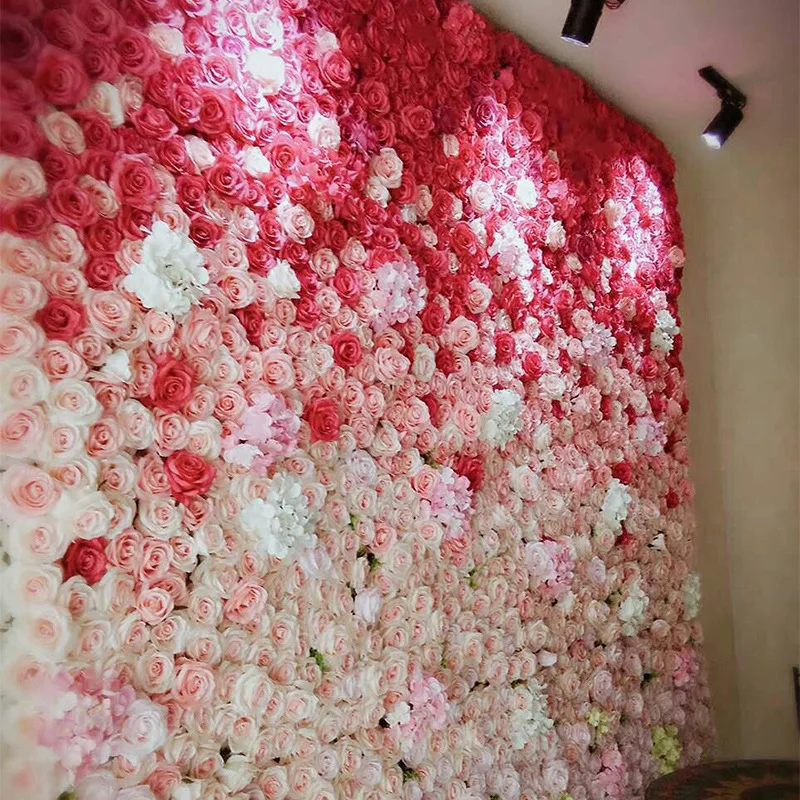 40x60 см Шелковый цветок розы искусственный цветок для свадебного украшения цветок стены романтический свадебный фон Декор