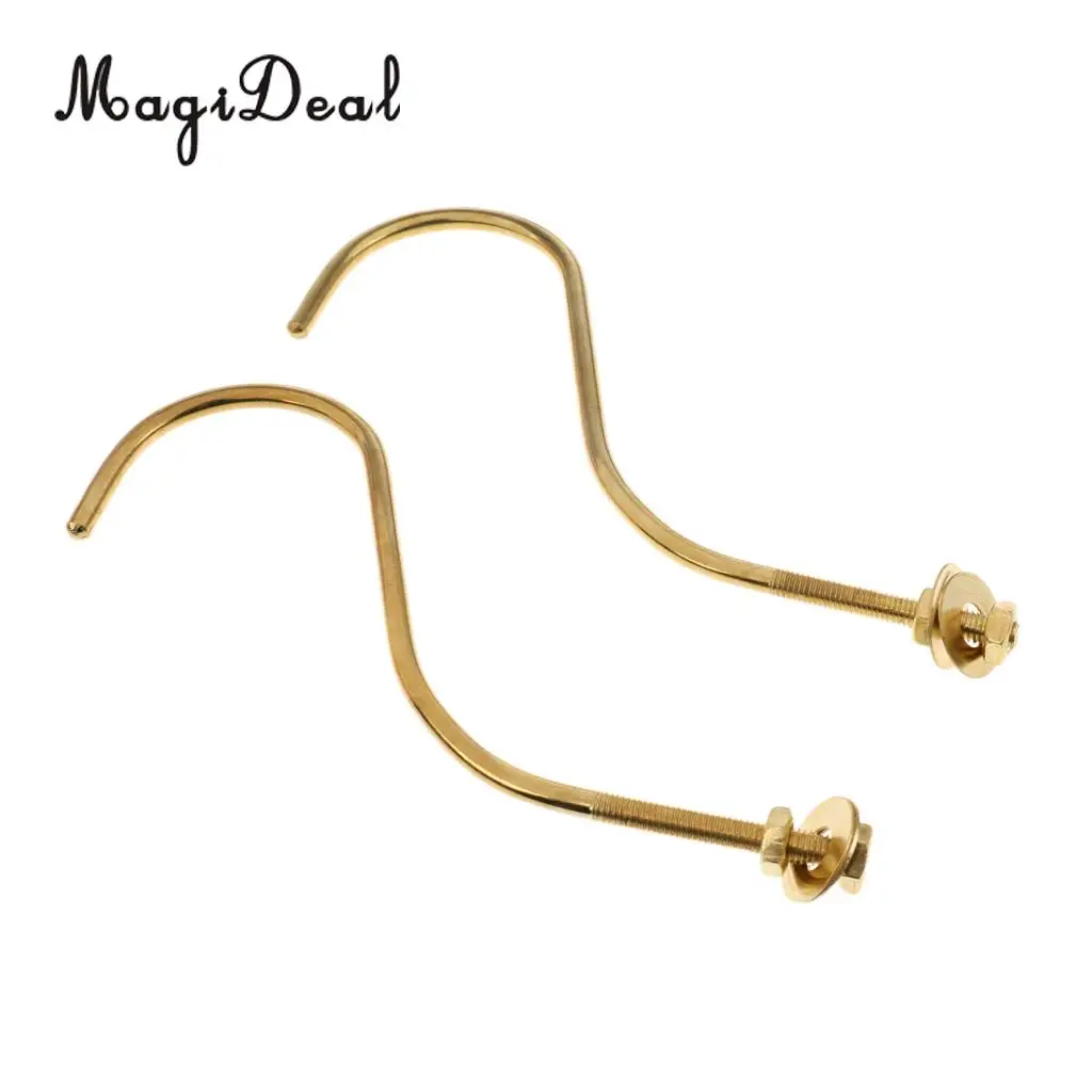 MagiDeal 2 Pieces Brass Billiards Snooker Pool Table Edge Hook Cue Racks Cue Holder