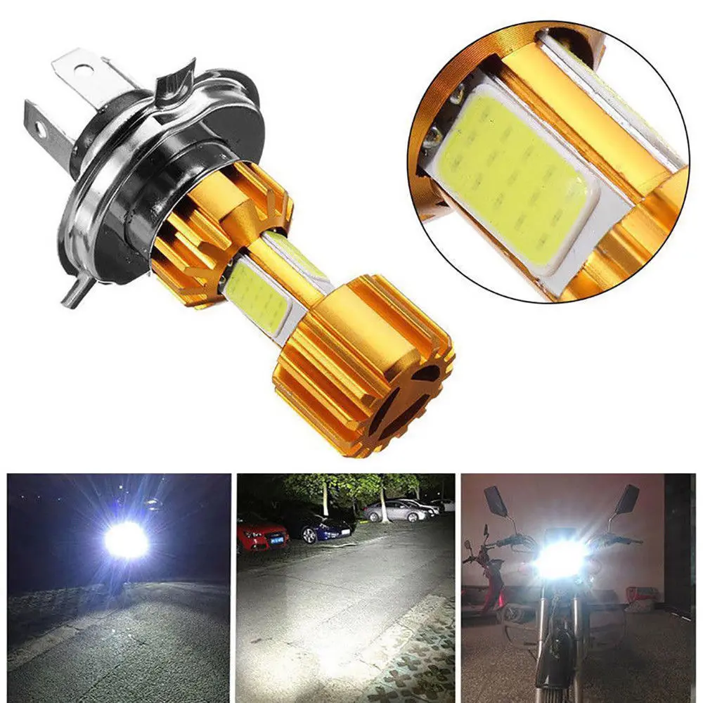 

H4 18W LED 3 COB Motorcycle Headlight Bulb 2000LM 6000K Hi/Lo Beam Light
