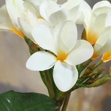 6 шт. белый жасмин 37 см Длина Плюмерия cuminata Искусственные цветы Букеты Свадебные дома искусственные цветы, декоративные