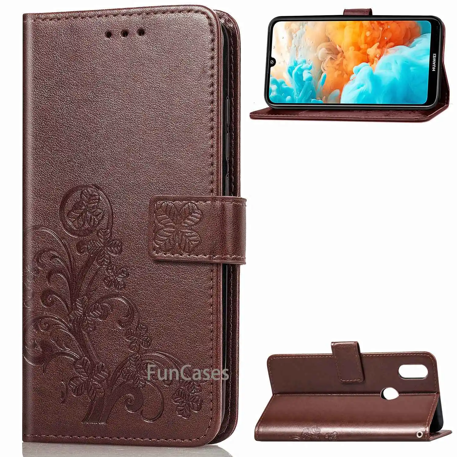 Флип кожаный чехол для Fundas huawei Y6 2019 (2019) Coque Y 6 Prime Чехол книжка мобильного