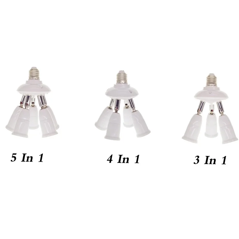 

Adjustable Rotatable 5 in1 E27 Base LED Bulb Holder Socket Splitter Light Lamp Bulb Adapter Holder 1 to 5 Lamp Bases