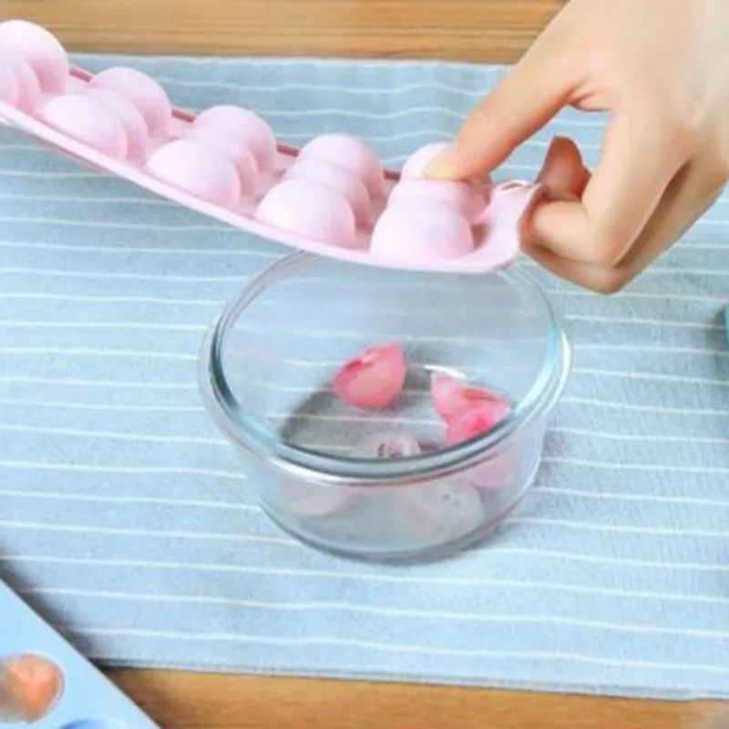 1PC 15 Grids Silicone Mold Round Ball Shaped Ice Cube Chocolate Pudding