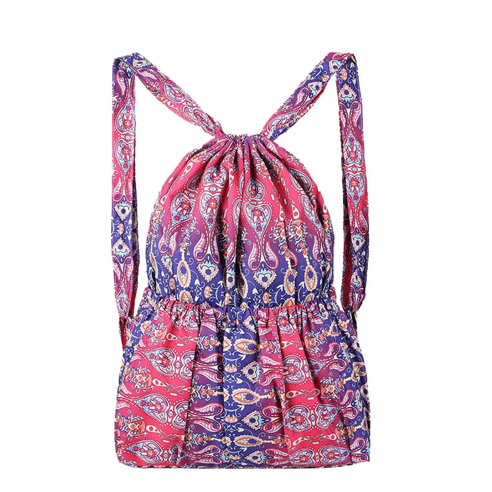 

Fashion Women Letter Flowers Printed Nylon Shoulder Bag Gourd Leisure Bag Large-Capacity Travel Girls Backpack Schoolbag 10Aug10