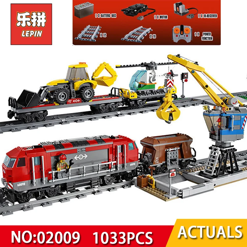 

Lepin 02009 1033pcs City Series Train Engineering Vehicle Kits Building Blocks Bricks for kids Toys Compatible 60098