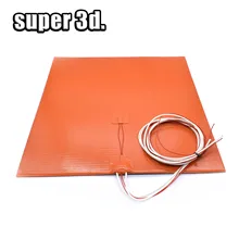 Almofada aquecida de silicone, almofada de aquecimento à prova d'água para cama 220/310/235/400mm 12v/220/110 v para impressora 3d Ender-3 cr10 partes cama quente