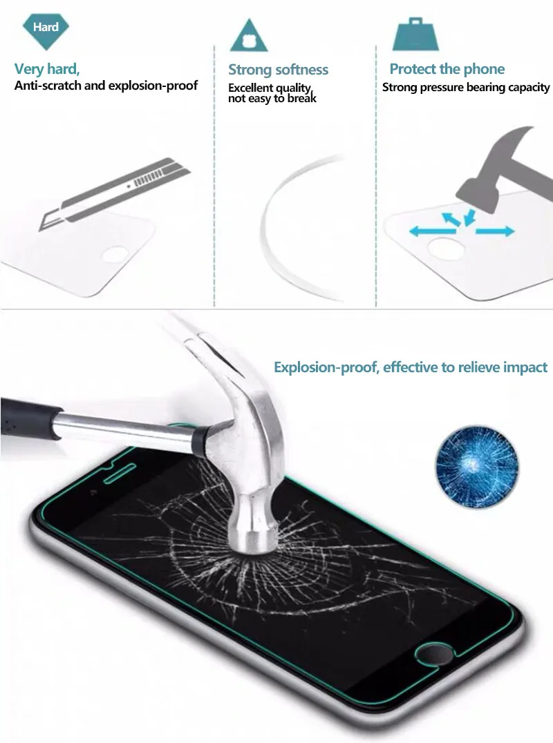 Protective tempered glass for iphone 6 7 5 s se 6 6s 8 plus XS max XR glass iphone 7 8 x screen protector glass on iphone 7 6S 805