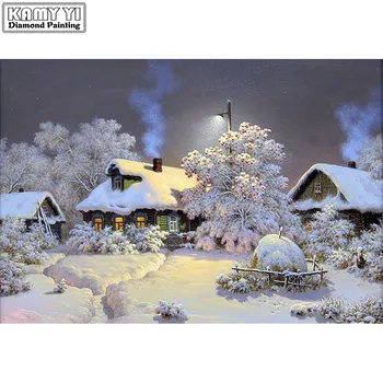 

Needlework Diamond Painting Beautiful Snow Winter Landscape Diamond Embroidery All Drill Rhinestone Mosaic Picture
