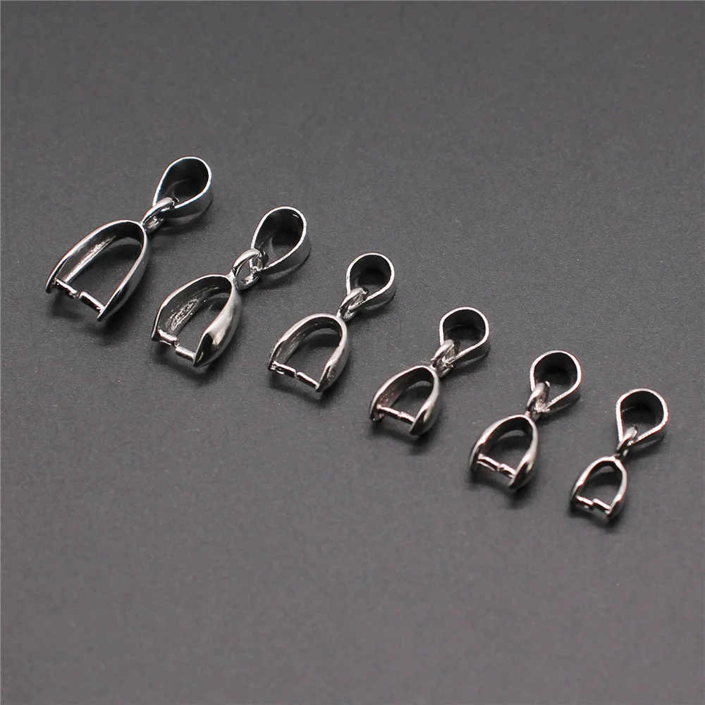 

30pcs 4 Colors 6 Size Copper Pendant Clip Clasp Pinch Clip Bail Pendant Connectors Bail Beads Jewelry Findings & Components