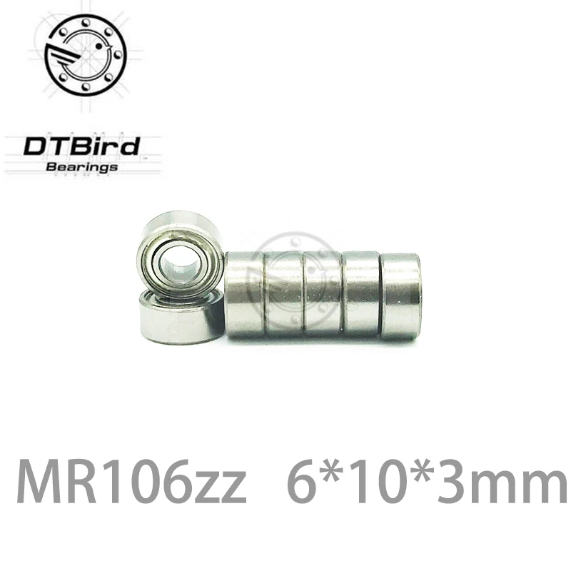 

10 шт./лот MR106ZZ ABEC-3 MR106 ZZ 6x10x3 мм изготовленные тонкостенные подшипники, шариковый подшипник с глубоким жёлобом мини шариковый Подшипник Миниатюрный подшипник 6*10*3 мм