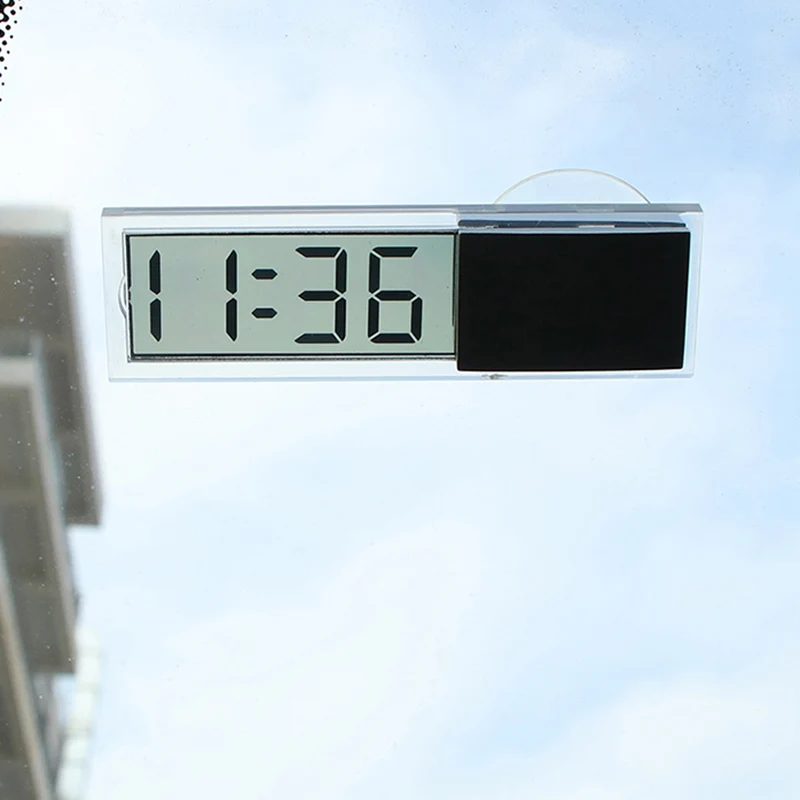 

LCD Car Digital Window Clock On The Window Celsius Fahrenheit High Quality Car Digital Thermometer Ornament Accessories